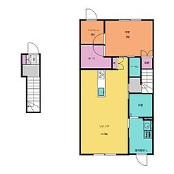 セグレート南棟 1SLDKの間取図画像