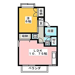 フランドール 1LDKの間取図画像