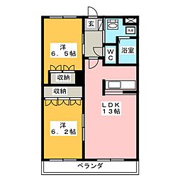 NYWESTHARLEYA 2LDKの間取図画像
