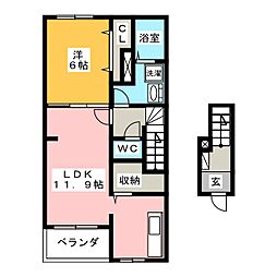 オリーブNJ 1LDKの間取図画像