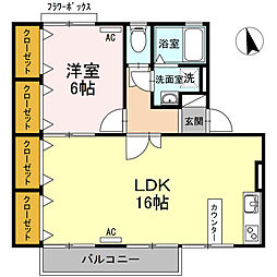 メゾン・ド・マージュC棟 2LDKの間取図画像