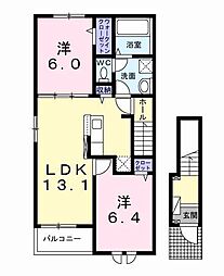 ジョイブライトA 2LDKの間取図画像