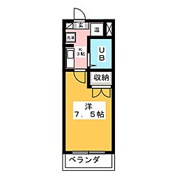 サライ忠節 1Kの間取図画像