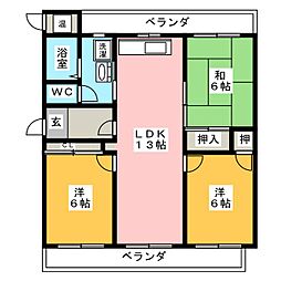 パークサイドM 3LDKの間取図画像