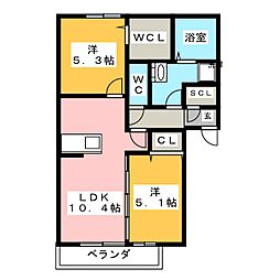 cenote2 2LDKの間取図画像