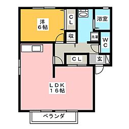 コンフォール2B 1LDKの間取図画像