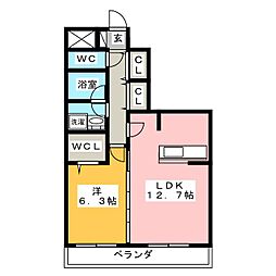 アクアレガーレ 1LDKの間取図画像