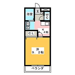 メゾンドゥビジュ1 1Kの間取図画像