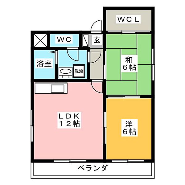 ビュータウン加納 ｜岐阜県岐阜市加納安良町(賃貸マンション2LDK・4階・48.20㎡)の写真 その2