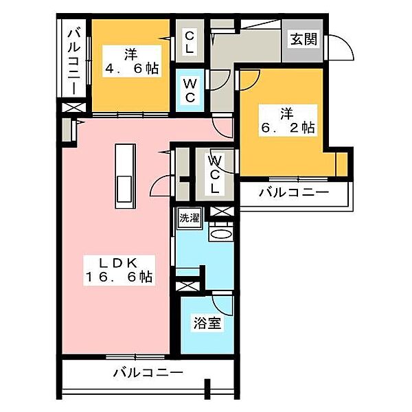 リオリエント岐阜Ｓｔａ． ｜岐阜県岐阜市加納栄町通３丁目(賃貸マンション2LDK・3階・69.16㎡)の写真 その2