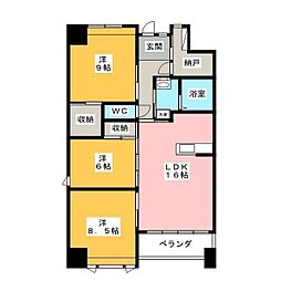 アクシス香蘭 3LDKの間取図画像