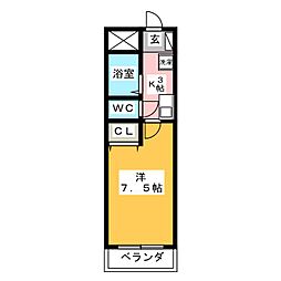 メゾンウィネッカ 1Kの間取図画像