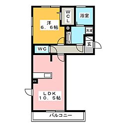 サンライズS 1LDKの間取図画像
