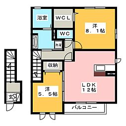 エクセルサワダA 2LDKの間取図画像