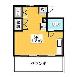 岡崎ビル ワンルームの間取図画像
