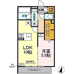 Clair島田 1LDKの間取図画像