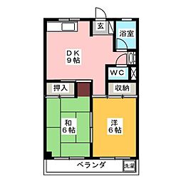 足立マンション 2DKの間取図画像