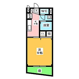 ナカノハイツ 1Kの間取図画像