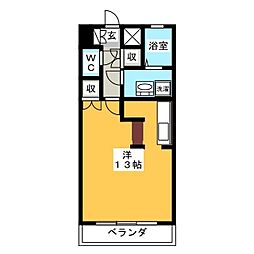 パセール青柳 ワンルームの間取図画像