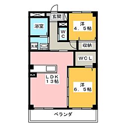 CASSINO 2LDKの間取図画像