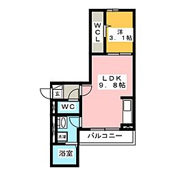 Gooden溝旗 1LDKの間取図画像