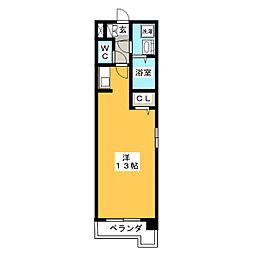 スパークル ワンルームの間取図画像