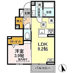 Casa arca 1LDKの間取図画像
