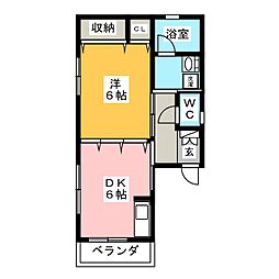 カーサマキシム 1DKの間取図画像