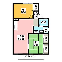セジュール雅B 2LDKの間取図画像