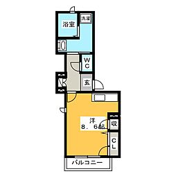 ShaMaison千手堂 ワンルームの間取図画像