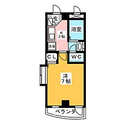 アネックス2 1Kの間取図画像