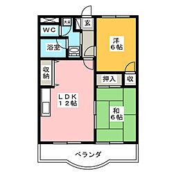 グランチェスタ43 2LDKの間取図画像