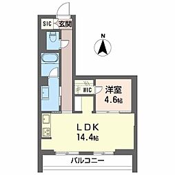 クレスティーク福住 1LDKの間取図画像