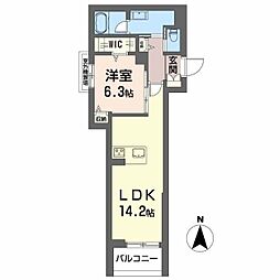 クレスティーク福住 1LDKの間取図画像