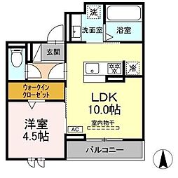 セレスティア西荘WEST 1LDKの間取図画像