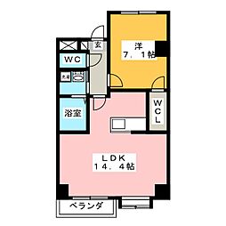 y'sStageWakamiya 1LDKの間取図画像