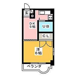 プライベートシェラトン 1DKの間取図画像