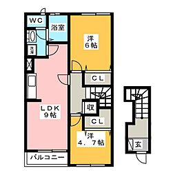 オードリー 2LDKの間取図画像