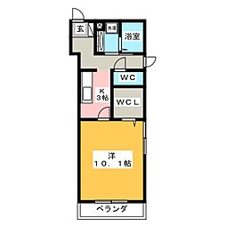 オハナ 1Kの間取図画像