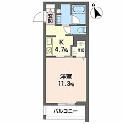 ドエルエルガー 1Kの間取図画像