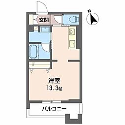 ドエルエルガー ワンルームの間取図画像