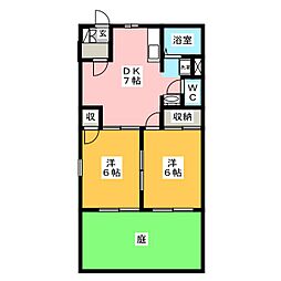 セ・パルフェHino 2DKの間取図画像