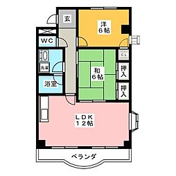 グランチェスタ43 2LDKの間取図画像