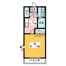 プリマヴェーラ 1Kの間取図画像