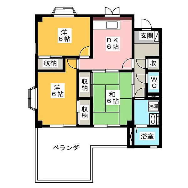 エナール楠II ｜岐阜県大垣市東前３丁目(賃貸マンション3DK・2階・61.04㎡)の写真 その2