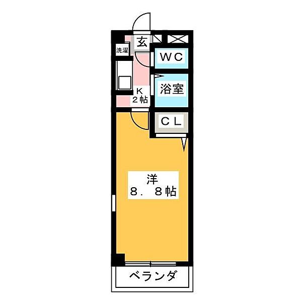 ハイツクオーレ 305｜岐阜県大垣市栗屋町(賃貸マンション1K・3階・24.20㎡)の写真 その2