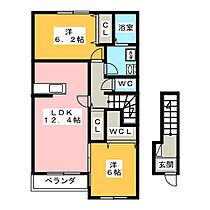 ラ・ミア・カーサB  ｜ 岐阜県大垣市禾森町２丁目（賃貸アパート2LDK・2階・61.74㎡） その2