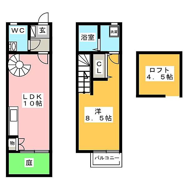 プラッサムコート羽衣　F棟 ｜岐阜県大垣市羽衣町４丁目(賃貸テラスハウス1LDK・1階・44.71㎡)の写真 その2