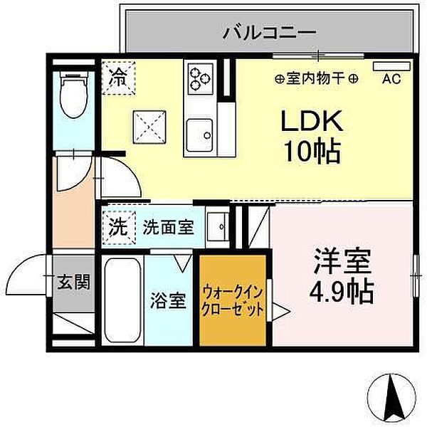 ペルショワール 101｜岐阜県大垣市築捨町２丁目(賃貸アパート1LDK・1階・37.80㎡)の写真 その2