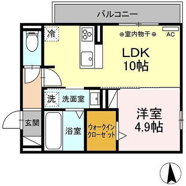 ペルショワール 301｜岐阜県大垣市築捨町２丁目(賃貸アパート1LDK・3階・37.80㎡)の写真 その2